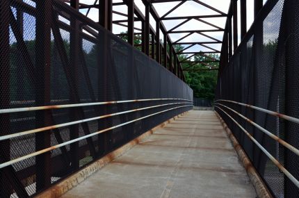 The steel bridge crossing Lake Cook Road on DPRT