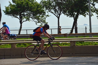 Cyclists on LSD by the lake 